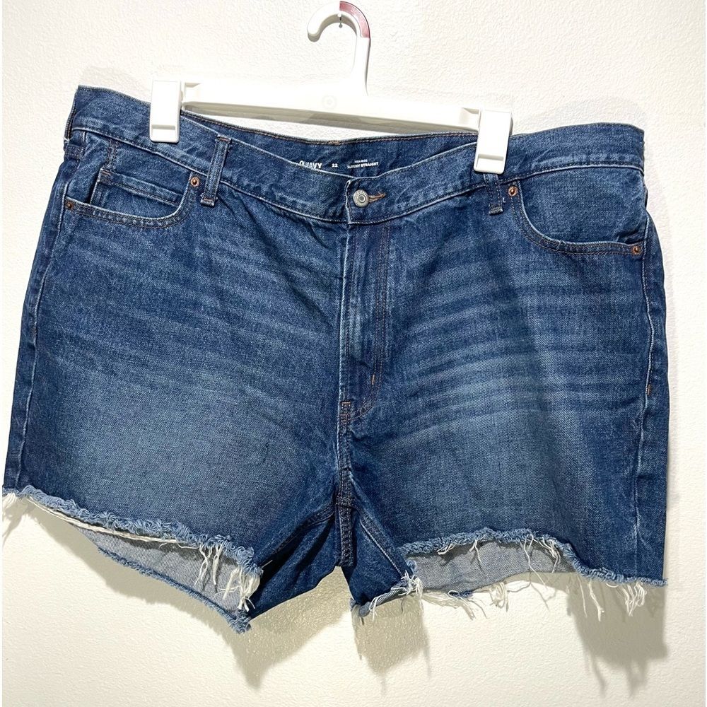 Old Navy denim cropped shorts high rise straight blue summer casual women’s 22